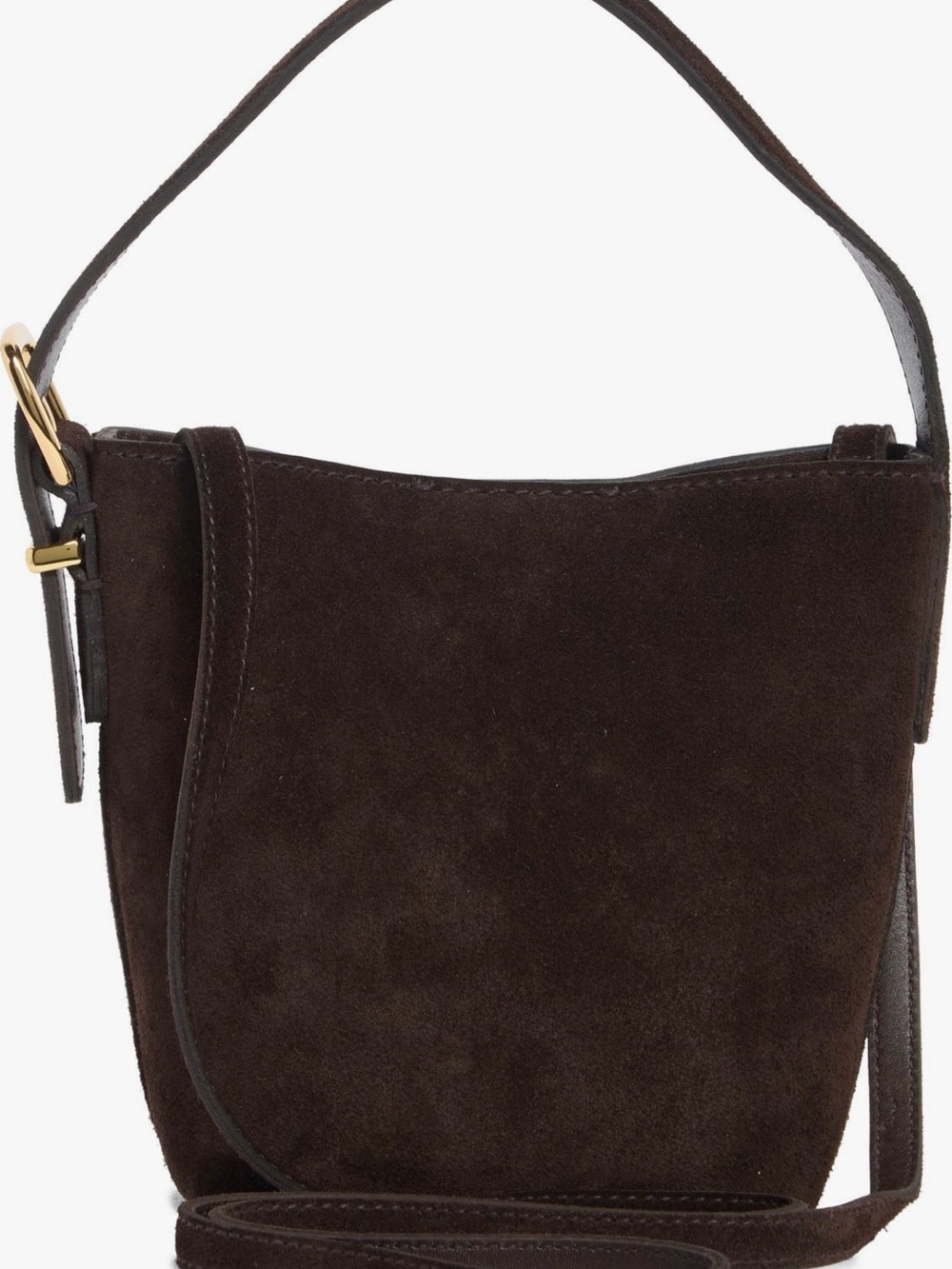 Madewell Essentials Micro Bucket Bag in Dark Carob